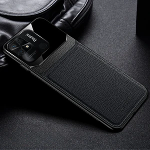 Xiaomi Redmi 10C Kılıf Zebana Lens Deri Kılıf Siyah