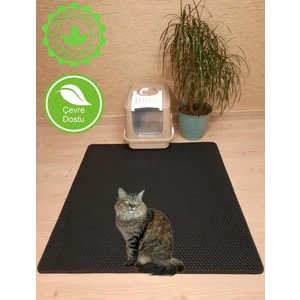 100 x 100 cm 4XL Büyük Boy  Kedi Tuvalet Önü Paspası Kedi Kumu Paspası Kedi Matı Siyah