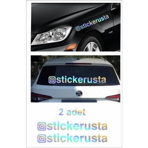 Sticker Usta Kişiye Özel Instagram Hologram Motosiklet Oto Sticker Etiket 2 Ad Q45