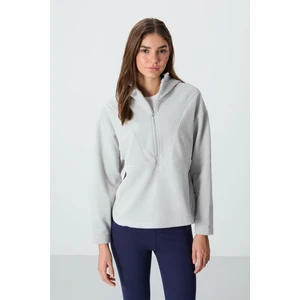 Tommy Life Taş Kalın Yumuşak Dokulu Kapüşonlu Oversize Nakışlı Polar Kadın Sweatshirt -97286