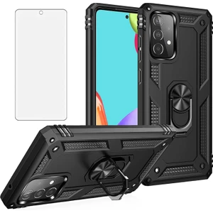 Samsung Galaxy A52 Kılıf Armor Tank Holder Hard Shockproof + Ekran Koruyucu