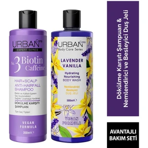 Urban Care Expert Biotin & Caffein Şampuan + Lavender & Vanilla  Duş Jeli Set