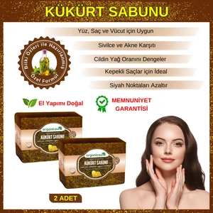 Doğal Kükürt Sabunu 140 gr x 2 Adet Tüm Cilt Tipleri Için Antioksidan ve Yenileyici Etkili