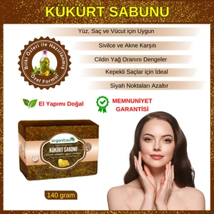Doğal Kükürt Sabunu 140 gr Tüm Cilt Tipleri Için Antioksidan ve Yenileyici Etkili