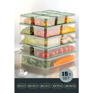 15LI Buzdolabı Düzenleyici Organizer Mikrodalgaya Uygun Difriz Saklama Kabı Mint