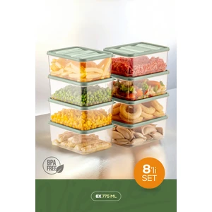 8li Buzdolabı Düzenleyici Organizer Mikrodalgaya Uygun Difriz Saklama Kabı Mint