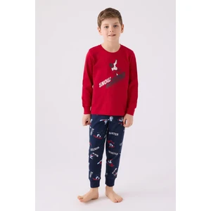 Erkek Çocuk Garson Kırmızı Pijama Takım 3437
