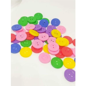 100 Adet 18 mm Renkli Yuvarlak Düğme  Amigurumi Düğmesi