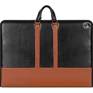 35x50 cm (40x55 cm) Suni Deri Profesyonel Resim - Proje Çantası Siyah-Taba