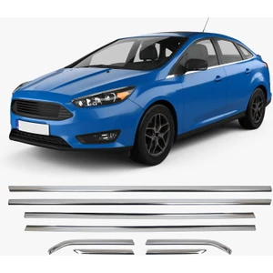 Ford Focus 3 Krom Cam Çıtası 8 Parça P.çelik 2011 > 2018