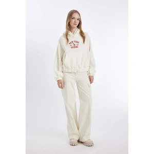 Coool Loose Fit Kapüşonlu Kanguru Cepli Polar Sweatshirt C8197AX24WN