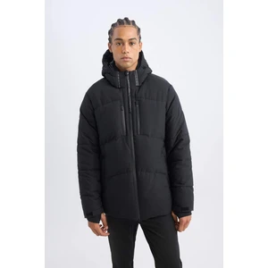 DeFactoFit Şişme Mont Su İtici Slim Fit Dar Kesim Kapüşonlu Fermuarlı Cepli A3519AX24WN