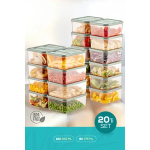 20LI Buzdolabı Düzenleyici Organizer Mikrodalgaya Uygun Difriz Saklama Kabı Mint