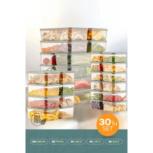 30LU Buzdolabı Düzenleyici Organizer Mikrodalgaya Uygun Difriz Saklama Kabı Mint