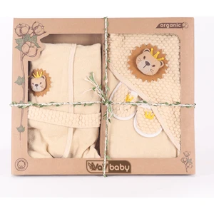 Vavbaby Organik Bambu Bebek Havlu Bornoz Seti Bebek Havlu Kundak Rabbit