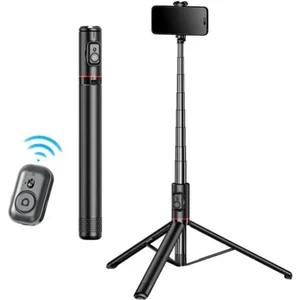 183 cm Bluetooth Kumandalı Katlanabilir Selfie Çubuğu Alüminyum Taşınabilir Uzunluğu Ayarlanabilir Sağlam Tripod