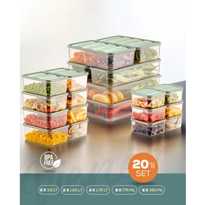 20LI Buzdolabı Düzenleyici Organizer Mikrodalgaya Uygun Difriz Saklama Kabı Mint