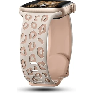 Apple Watch 42/44/45/46/49mm Kordon Leopar Desen Yumuşak Silikon Kordon 2/3/4/5/6/se/7/8/9/10/ultra