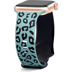 Apple Watch 44/45/46/49mm Kordon Leopar Desen Yumuşak Silikon Kordon 2/3/4/5/6/se/7/8/9/10/11/ultra