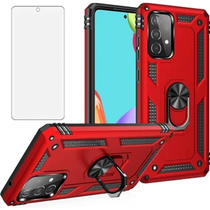 Samsung Galaxy A52 Kılıf Armor Tank Holder Hard Shockproof + Ekran Koruyucu