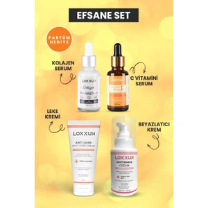 C Vitamini Serum +  Serum + Beyazlatıcı Krem + Leke Kremi Seti
