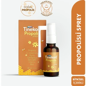 Tinekod Propolisli Boğaz Spreyi 30ML | C Vitamini, Okaliptus, Zencefil, Bal
