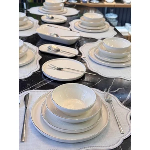 27 Parça Modern Gümüş Milenyum Yemek Takımı