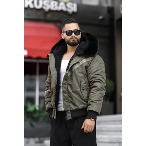 Kapüşon Kürklü Erkek Bomber Mont