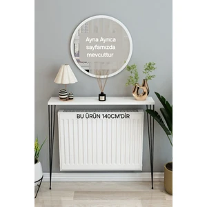 Talas Tozu Beyaz Petek Üstü Çok Amaçlı Raf & Dresuar 140 cm