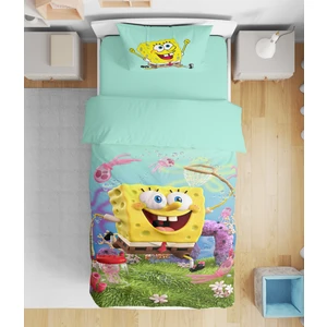 Sünger Bob 3D Dijital Baskılı Tek Kişilik Nevresim Takımı