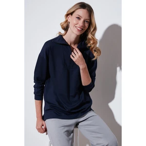 Regular Fit Fermuarlı Yaka Önü Kısa Arkası Uzun Sweat Bayan Sweat 5865876
