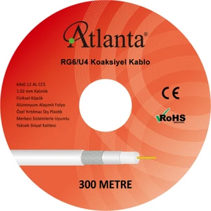 RG6/U4 64 Tel CCS Anten Kablosu (300 Metre)