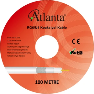 RG6/U4 64 Tel CCS Anten Kablosu (100 Metre)