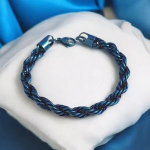 Erkek Halat Zincirli Lacivert Renk Çelik Bileklik
