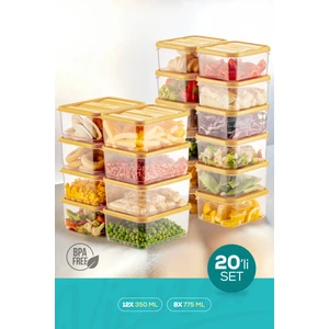 20LI Buzdolabı Düzenleyici Organizer Mikrodalgaya Uygun Difriz Saklama Kabı Sarı