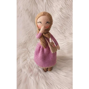 Neşeli Tesettürlü Kız Organik Örgü Oyuncak