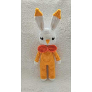 Sarı Minik Tavşan Amigurumi Organik Örgü Oyuncak