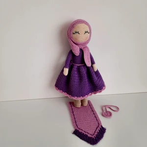 Seccadeli Tesettürlü Kız Amigurumi Organik Oyuncak