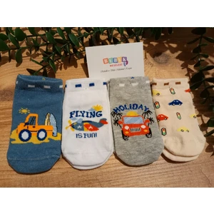 Bebek Meselesi 4'lü Mydad Desen Erkek Bebe Patik Çorap
