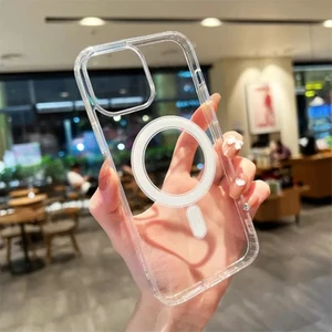 iPhone 16 Pro Max 3D Kamera Koruma Magsafe Şarj Özellikli Arkası Sert Kenarları Yumuşak Şeffaf Sararmaz Darbe Emici Kılıf Case