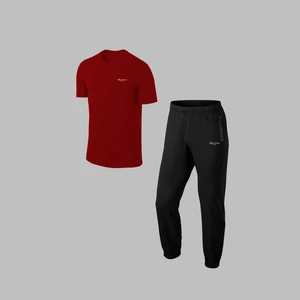 Poseidon Storm  Büyük Beden Erkek Bordo Özel Supra Penye Kumaş Fermuarlı Koşu Seti (4xl- 10XL)