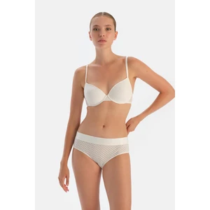 Kırık Beyaz Premıum Dantelli ve Lastik Detaylı Hıpster Külot