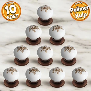 Eymen Polimer Düğme Kulp Tabla Antik Bakır Mobilya Mutfak Çekmece Dolap Kulbu 10 Adet
