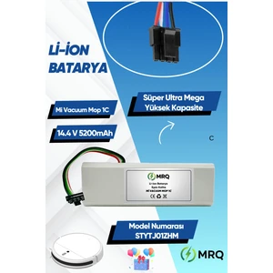 Xiaomi Mi Vacuum Mop 1c Uyumlu Robot Süpürge Bataryası (Süper Ultra Mega Yüksek Kapasite) 5200MAH Batarya