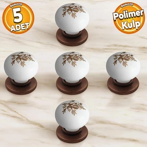Eymen Polimer Düğme Kulp Tabla Antik Bakır Mobilya Mutfak Çekmece Dolap Kulbu 5 Adet