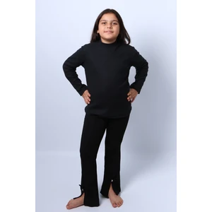 Kız Çocuk Triko Düz Badi Balıkçı Yaka D1