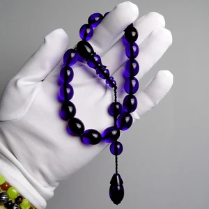 Tesbih Rüyası Maskot Sıkma kehribar Tesbih Mor Görünümlü Mavi Yumurta Kesim