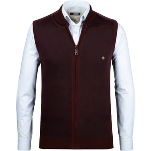 Çizgi Triko Erkek Triko Yelek Fermuarlı Cepli Çelik Örgü Triko Klasik Kalıp - 5015J