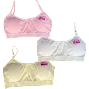 Dondeza Genç Kız Ip Askı Pedli Büstiyer Alıştırma Sütyeni Yarım Atlet 3'Lü