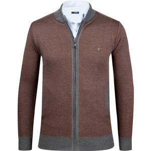 Çizgi Triko Erkek Triko Ceket Fermuarlı Cep Detaylı Desenli Kol ve Bel Lastikli Çelik Örgü - 5015K